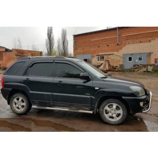 Боковые трубы (2 шт., нержавейка) Kia Sportage 2004-2010 гг. фото 2