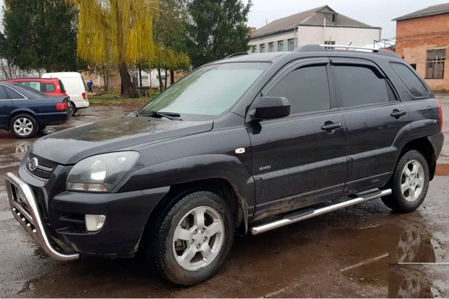 Kia Sportage 2004-2010 гг. Боковые трубы (2 шт., нержавейка) Image