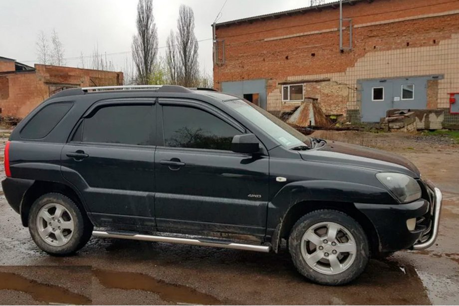Kia Sportage 2004-2010 гг. Боковые трубы (2 шт., нержавейка) Фото 2