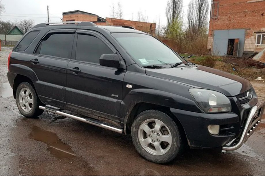 Kia Sportage 2004-2010 гг. Боковые трубы (2 шт., нержавейка) Фото 3