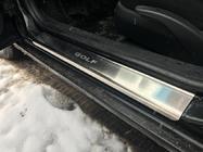 Volkswagen Golf 4 1997-2006 гг. Накладки на пороги Nataniko (4 шт., нержавейка) Стандарт – лента Lohmann, 0.5мм фото 3
