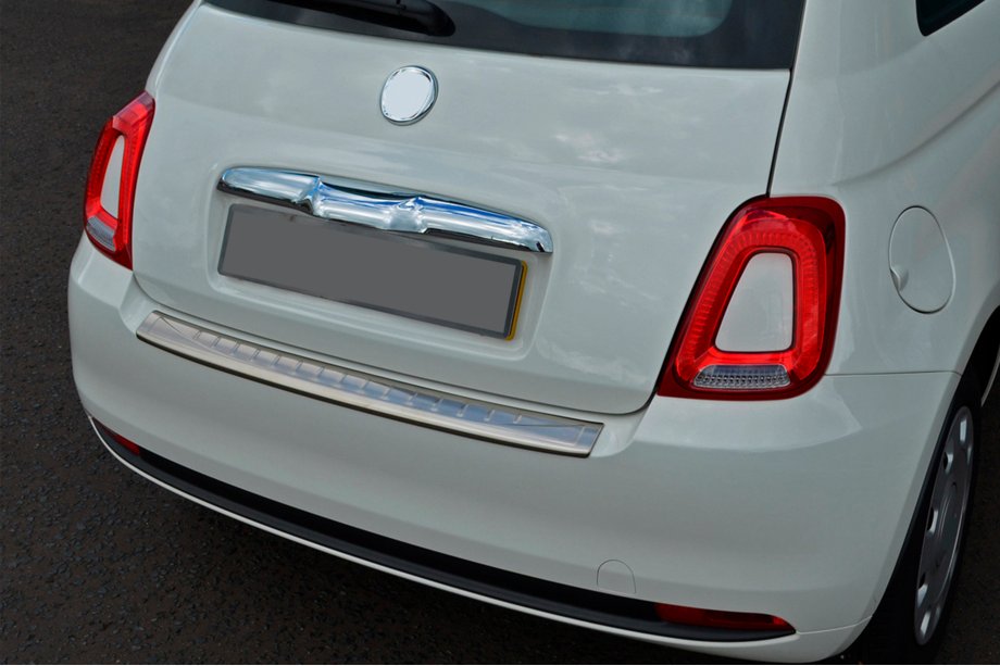 Fiat 500/500L 2013-2022 гг. Накладка на задний бампер 3D/Cabrio (OmsaLine, нержавейка) Image