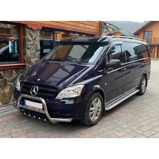 Козырек на лобовое стекло (черный глянец, 5мм) Mercedes Vito W639 2004-2014 гг. фото 3