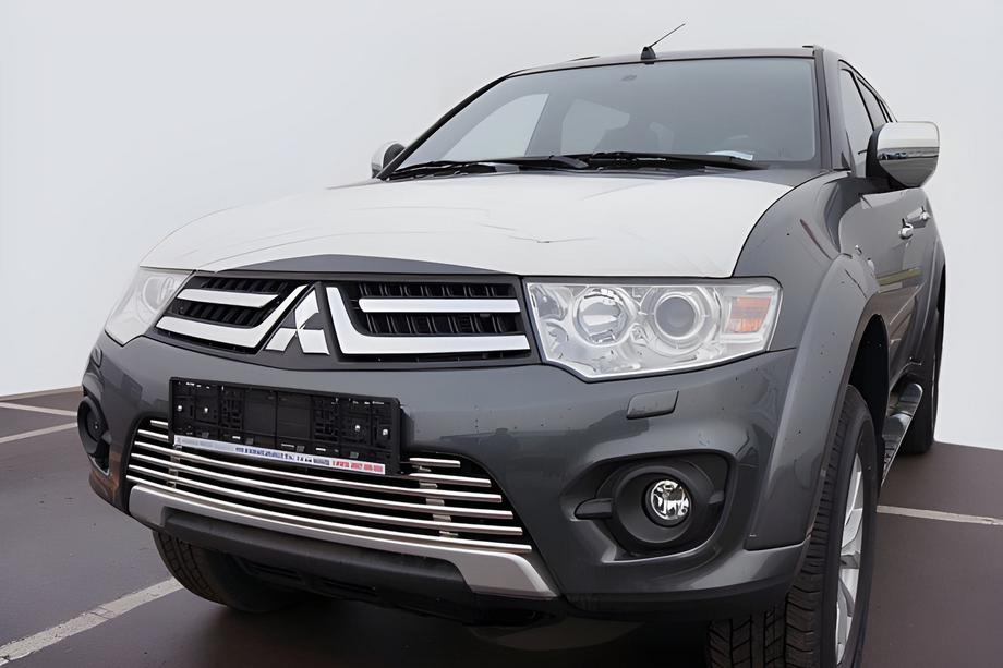 Mitsubishi Pajero Sport 2008-2015 гг. Защита передней решетки радиатора Image