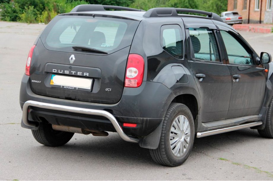 Renault Duster 2008–2017 гг. Задняя дуга скоба (нержавейка) Image