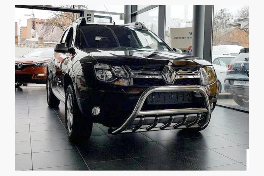 Dacia Duster 2008-2018 гг. Защита переднего бампера без надписи WT003 (нержавейка) Фото 9