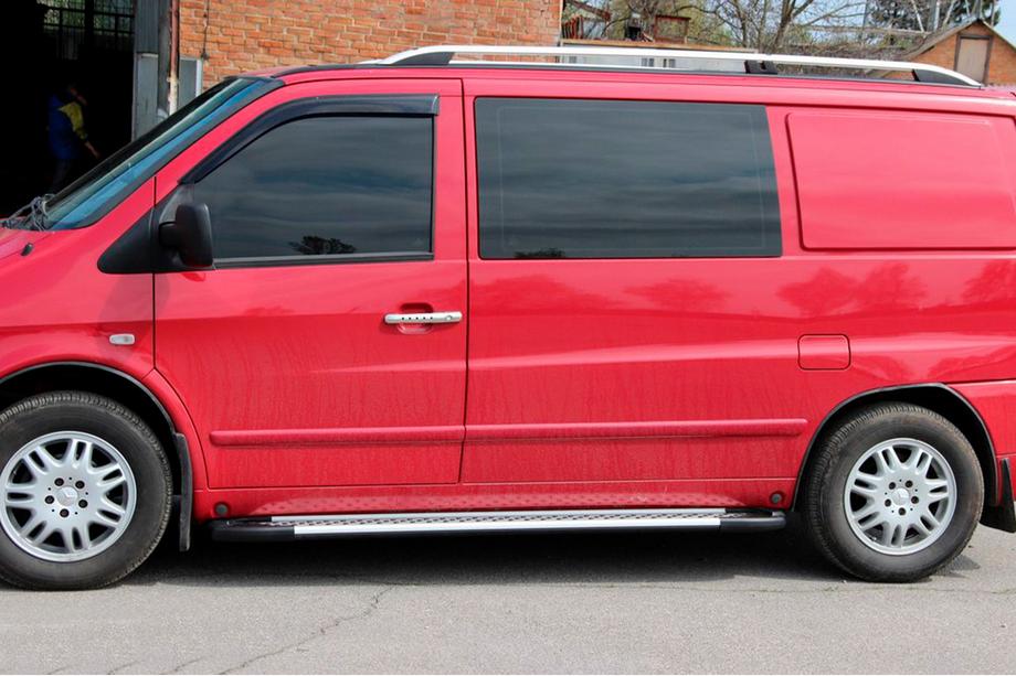 Mercedes Vito W638 1996-2003 гг. Боковые Подножки Allmond Grey (2 шт., Алюминий) Фото 5