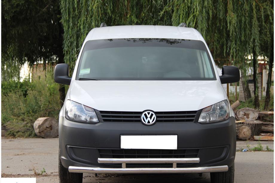 Volkswagen Caddy 2010-2015 гг. Передняя двойная дуга 60/48мм нержавейка Image