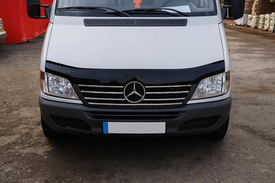 Mercedes Sprinter W901/902/903/904/905 1995–2006 гг. Хромированные накладки на окантовку решетки радиатора (2000-2002, 7 частей, нержавейка) Image