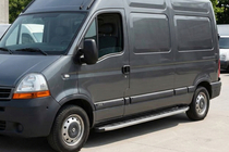 Nissan Interstar 2002-2010 гг. Боковые Подножки Fullmond (2 шт., Алюминий) фото 1