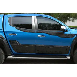 Накладки на дверные стойки из нержавеющей стали (6 шт) Mitsubishi L200 2006-2015 гг. фото 1