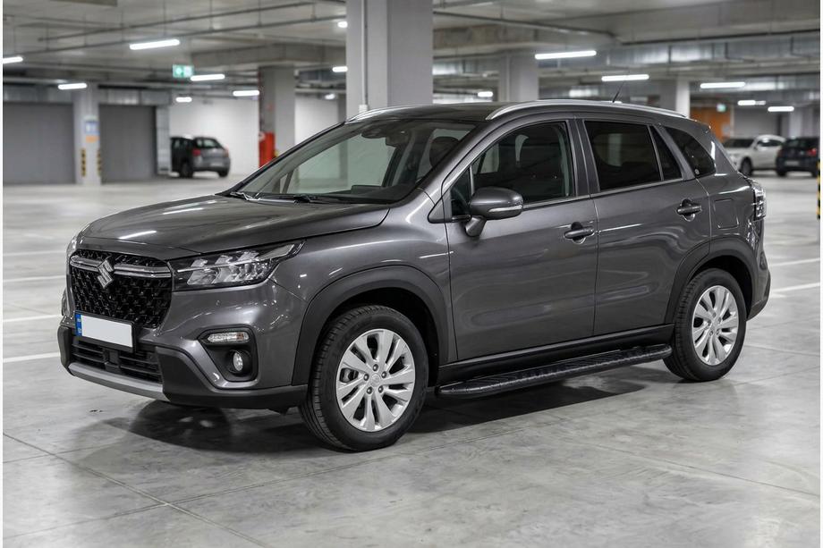 Suzuki Vitara 2015- гг. Боковые пороги Bosphorus Black (2 шт., алюминий) Image