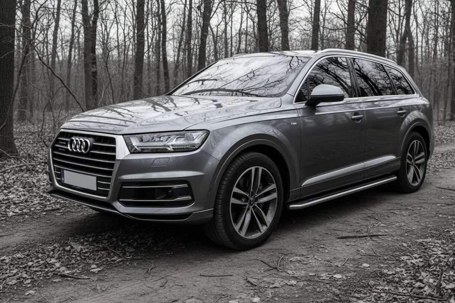 Audi Q7 2015–2026 гг. Боковые Подножки Maydos V2 (2 шт., Алюминий и Нержавейка) Image