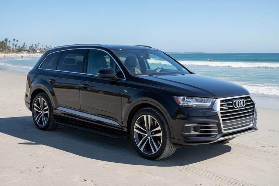Audi Q7 2015–2026 гг. Боковые Подножки Tayga Black (2 шт., Алюминий) Image