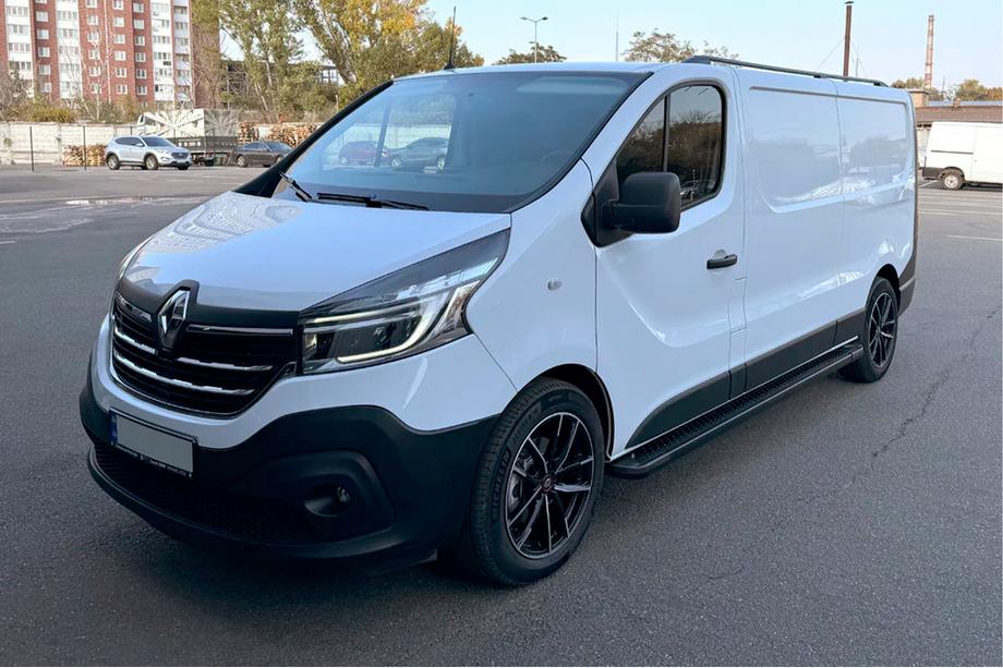 Fiat Talento 2016- гг. Боковые Подножки Allmond Black (2 шт., Алюминий) Длинная База Фото 9