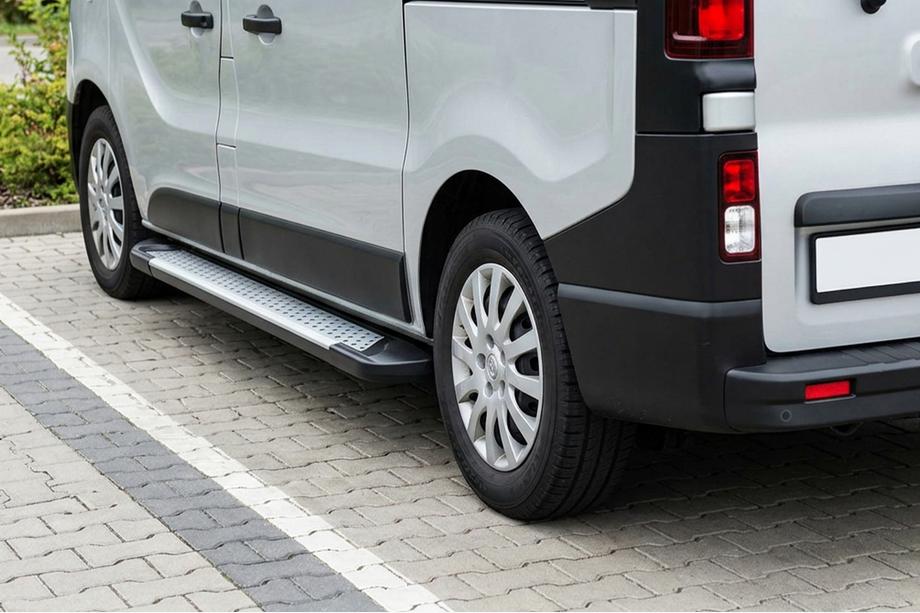 Fiat Talento 2016- гг. Боковые пороги Allmond Grey (2 шт., алюминий) Image