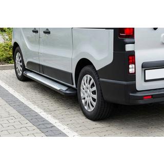 Боковые пороги Allmond Grey (2 шт., алюминий) Renault Trafic 2015- гг. фото 1