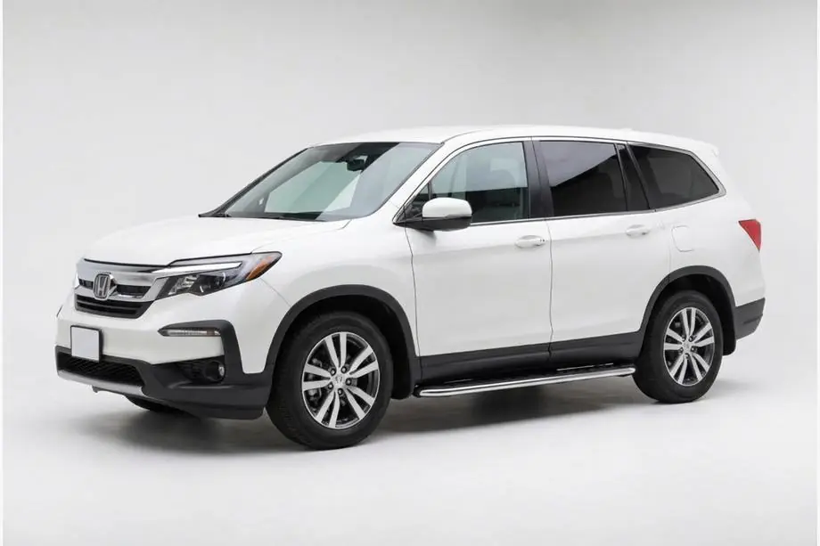 Honda Pilot 2015-2022 гг. Боковые Подножки Maydos V1 (2 шт., Алюминий и Нержавейка) Image