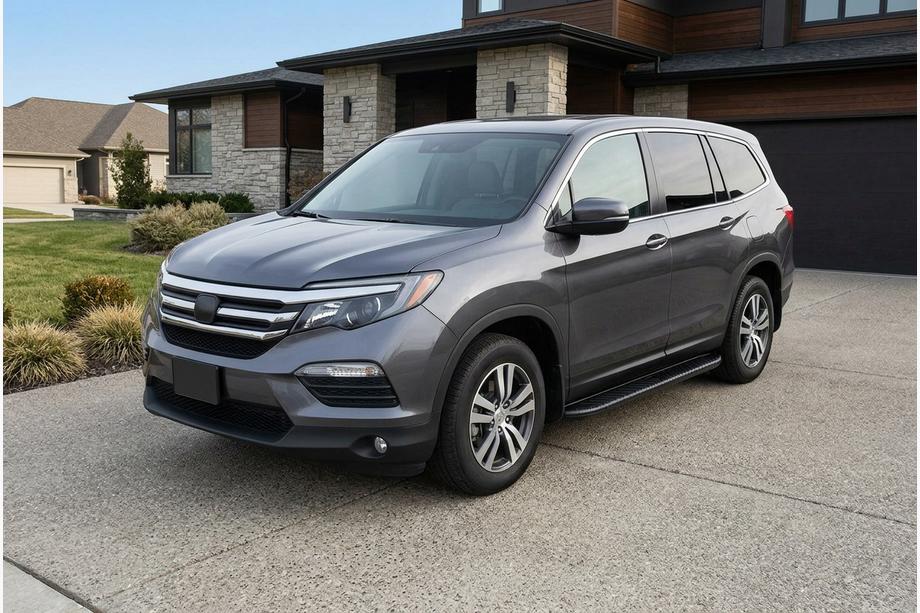 Honda Pilot 2015-2022 гг. Боковые пороги Bosphorus Black (2 шт., алюминий) Image
