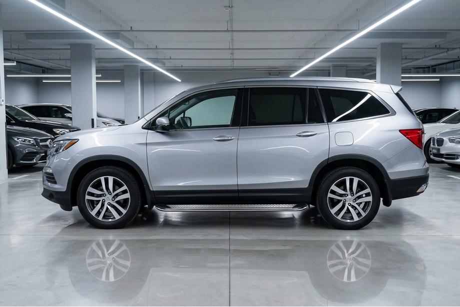 Honda Pilot 2015-2022 гг. Боковые Подножки Maydos V2 (2 шт., Алюминий и Нержавейка) Image