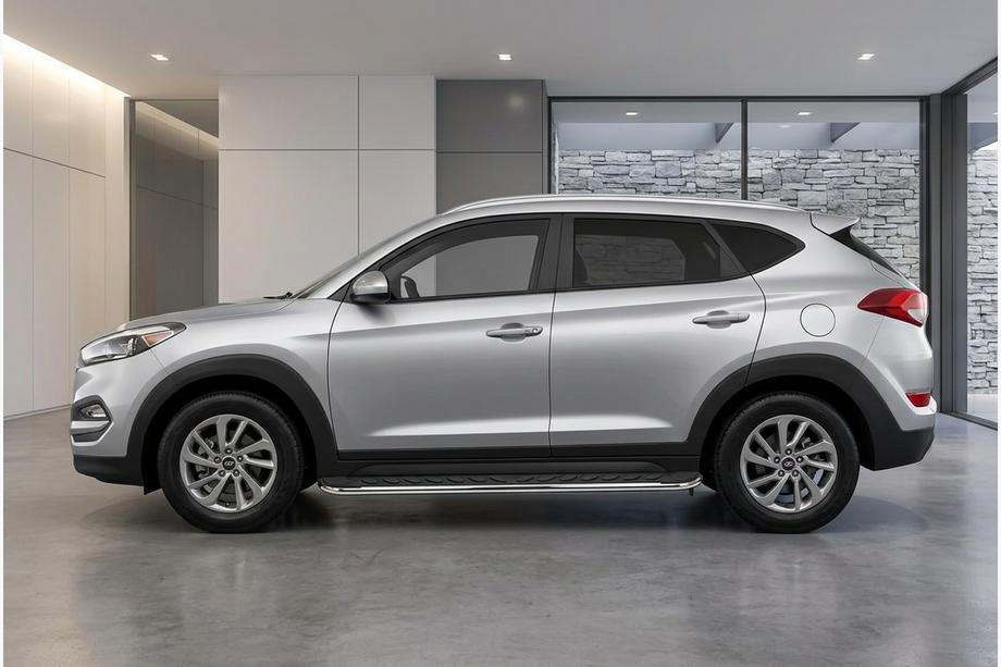 Hyundai Tucson TL 2016-2021 гг. Боковые Подножки Maydos V1 (2 шт., Алюминий и Нержавейка) Image