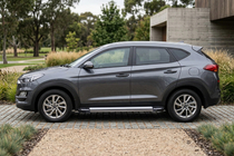 Hyundai Tucson TL 2016-2021 гг. Боковые Подножки Rainbow (2 шт., Алюминий) фото 1