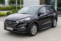 Hyundai Tucson TL 2016-2021 гг. Боковые пороги Bosphorus Grey (2 шт., алюминий) фото 1