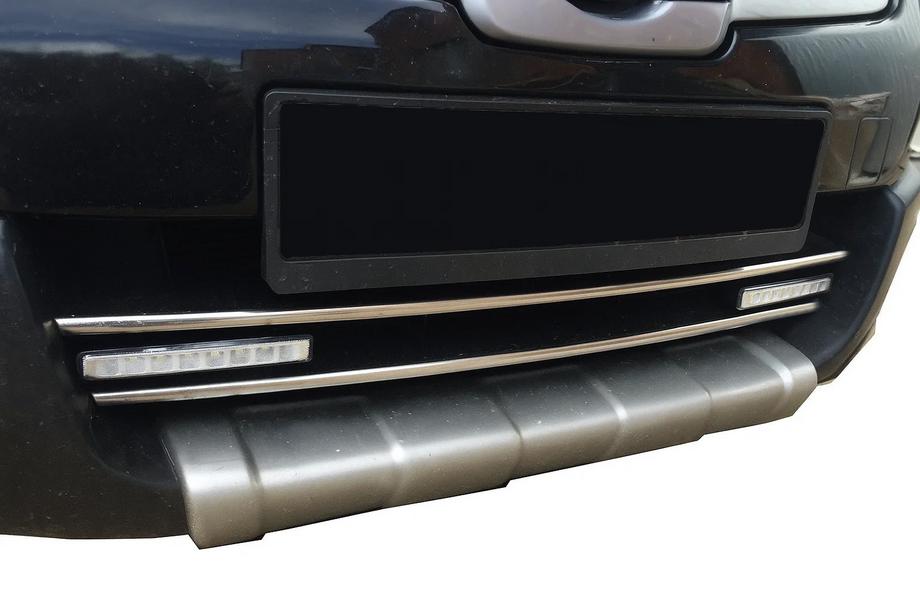 Nissan Qashqai 2007-2010 гг. Накладки на нижнюю решетку (2 шт., нержавейка) Image