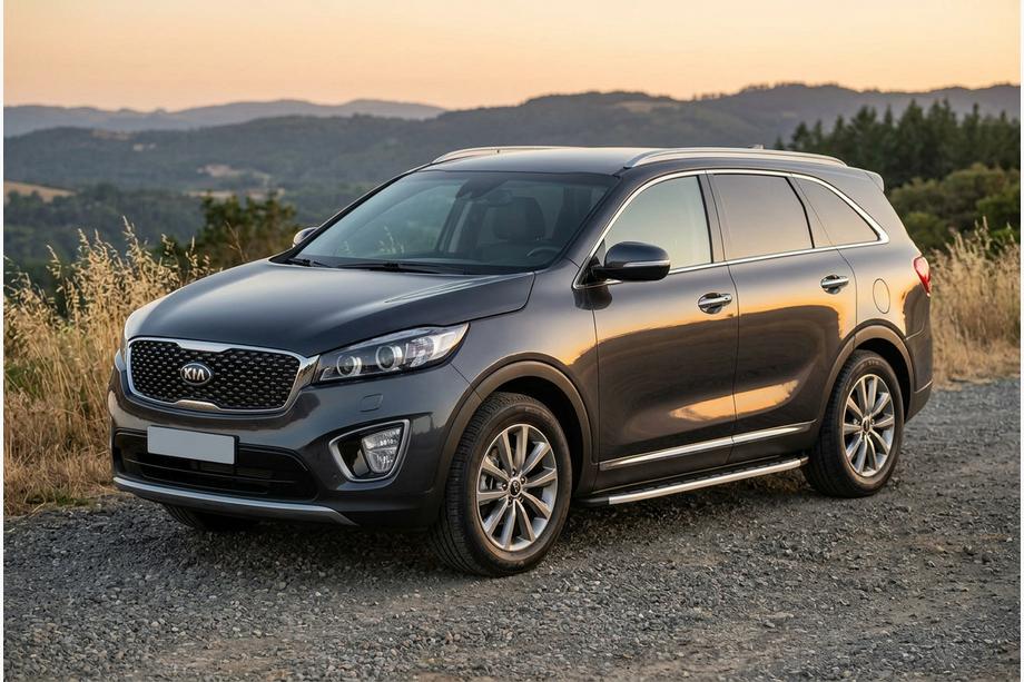 Kia Sorento III UM 2014-2020 гг. Боковые Подножки Fullmond (2 шт., Алюминий) Image