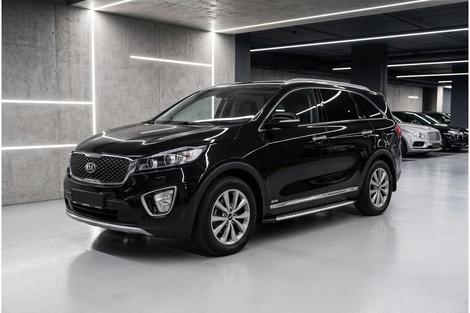 Kia Sorento III UM 2014-2020 гг. Боковые пороги Bosphorus Grey (2 шт., алюминий) Image