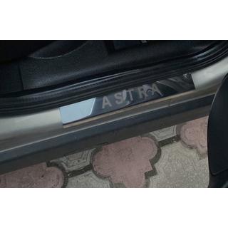 Накладки на пороги Carmos (4 шт, нержавеющая сталь) Opel Astra G classic 1998-2012 гг. фото 3