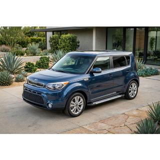Боковые Подножки Allmond Grey (2 шт., Алюминий) Kia Soul II 2013-2018 гг. фото 1