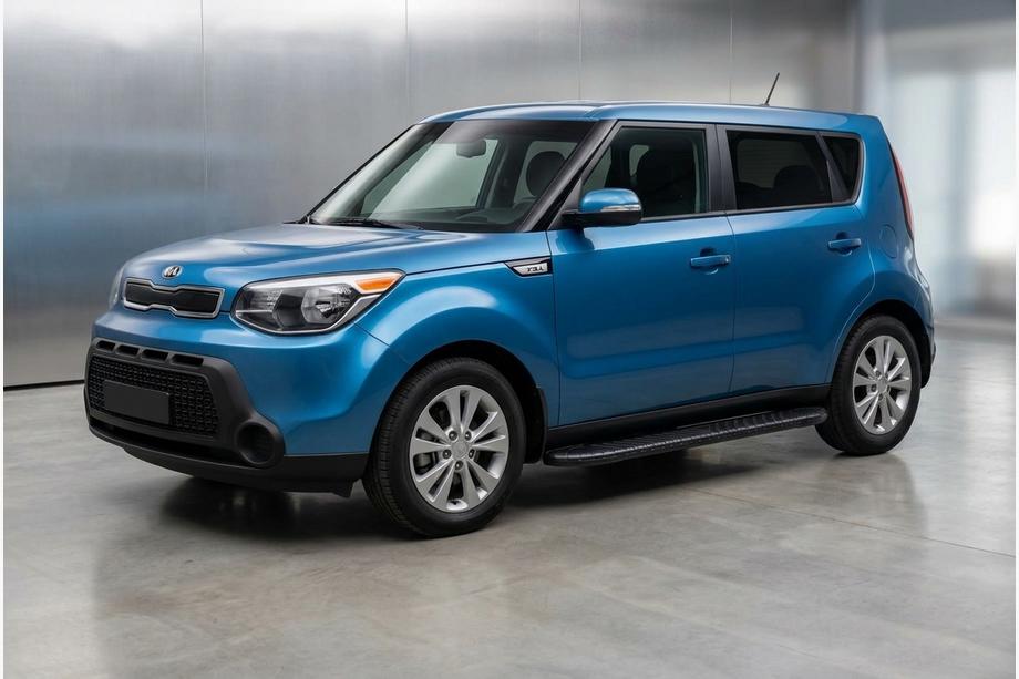 Kia Soul II 2013-2018 гг. Боковые пороги Bosphorus Black (2 шт., алюминий) Image