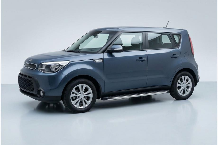 Kia Soul II 2013-2018 гг. Боковые Подножки BlackLine (2 шт, Алюминий) Image