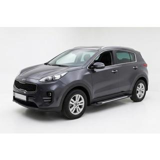 Боковые Подножки Line (2 шт., Алюминий) Kia Sportage 2015-2021 гг. фото 1