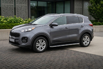 Kia Sportage 2015-2021 гг. Боковые Подножки Tayga Grey (2 шт., Алюминий) фото 1