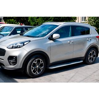Боковые Подножки Maydos V2 (2 шт., Алюминий и Нержавейка) Kia Sportage 2015-2021 гг. фото 3