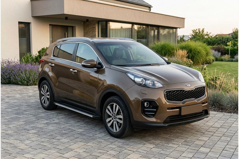 Kia Sportage 2015-2021 гг. Боковые Подножки Maya V1 (2 шт., Алюминий) Image