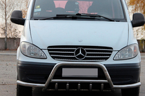 Mercedes Vito W639 2004-2014 гг. Кенгурятник WT003 с дугами (нерж.) фото 1