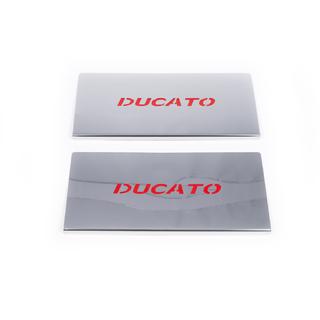 Накладки на внутренние пороги Красные (2 шт, нержавейка) Fiat Ducato 2006-2025 гг. фото 2