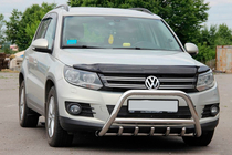 Volkswagen Tiguan 2007-2016 гг. Кенгурятник WT003 (нержавейка) 51 мм, без надписи фото 1