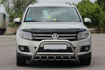 Volkswagen Tiguan 2007-2016 гг. Кенгурятник WT003 (нержавейка) 51 мм, без надписи фото 2