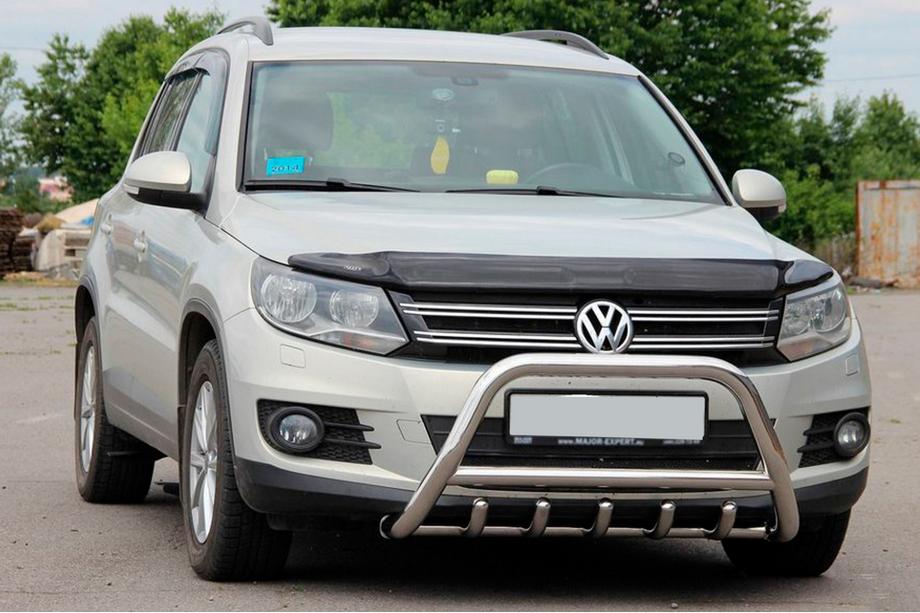 Volkswagen Tiguan 2007-2016 гг. Кенгурятник WT003 (нержавейка) 51 мм, без надписи Image