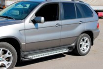BMW X5 E53 1999–2006 гг. Боковые Подножки Allmond Grey (2 шт, Алюминий) фото 3