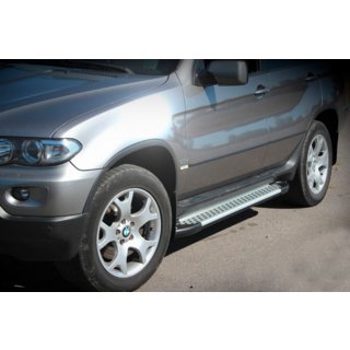 Боковые Подножки Allmond Grey (2 шт, Алюминий) BMW X5 E53 1999–2006 гг. фото 1