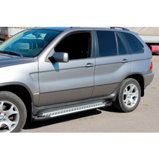 Боковые Подножки Allmond Grey (2 шт, Алюминий) BMW X5 E53 1999–2006 гг. фото 3