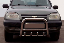 Chevrolet Niva 1998-2020 гг. Кенгурятник QT006 (нержавейка) фото 1