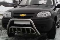 Chevrolet Niva 1998-2020 гг. Кенгурятник WT002 (Нержавейка) фото 1