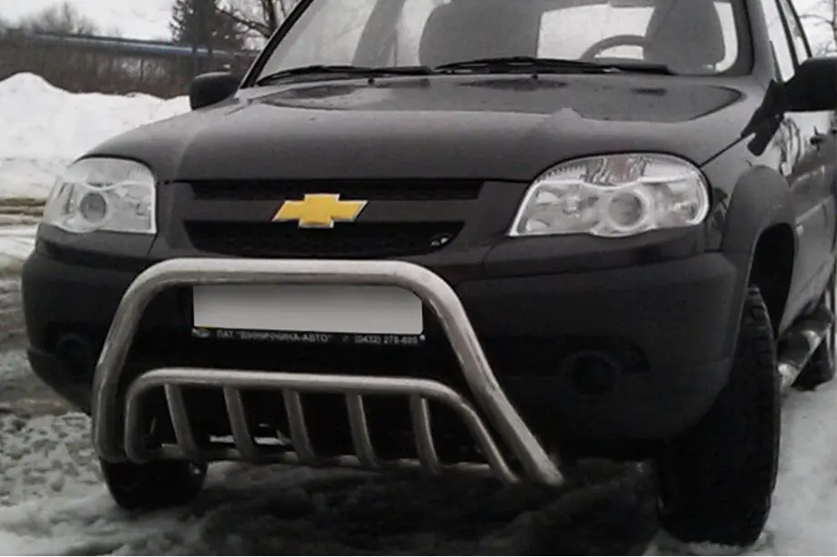 Chevrolet Niva 1998-2020 гг. Кенгурятник WT002 (Нержавейка) Image