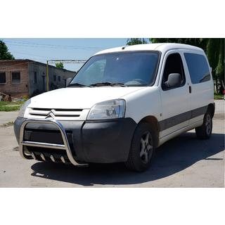 Кенгурятник WT003 (нержавейка) Peugeot Partner 1996-2008 гг. фото 2